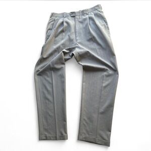 Light Khaki Pleated Classic Trousers Cuffed Men's Medium |Haggar| Vintage